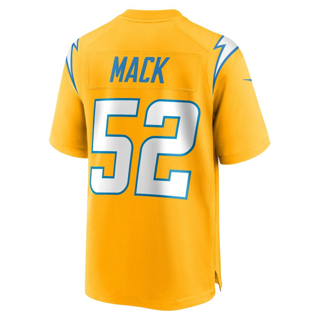 Khalil Mack Los Angeles Chargers Alternate Charger Power Game Player Jersey - Gold | NFL Jerseys