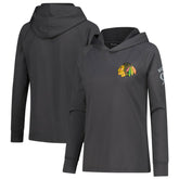 Connor Bedard Chicago Blackhawks Levelwear Women's Impression Name & Number Raglan Hoodie Charcoal