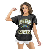 Los Angeles Chargers Gameday Couture Women's Relaxed Flutter Sleeve T-Shirt Black - NFL