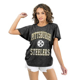 Pittsburgh Steelers Gameday Couture Women's Relaxed Flutter Sleeve T-Shirt Black - NFL