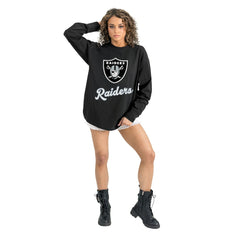 Las Vegas Raiders Gameday Couture Women's Oversized Long Sleeve T-Shirt Black - NFL