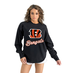 Cincinnati Bengals Gameday Couture Women's Oversized Long Sleeve T-Shirt Black - NFL