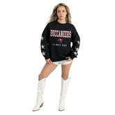Tampa Bay Buccaneers Gameday Couture Women's Velocity Relaxed Rhinestone Pullover Sweatshirt Black - NFL