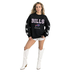 Buffalo Bills Gameday Couture Women's Velocity Relaxed Rhinestone Pullover Sweatshirt Black - NFL