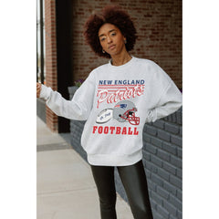 New England Patriots Gameday Couture Women's Home Turf Oversized Premium Fleece Pullover Sweatshirt Ash - NFL