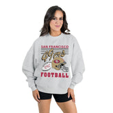 San Francisco 49ers Gameday Couture Women's Home Turf Oversized Premium Fleece Pullover Sweatshirt Ash - NFL