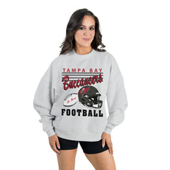 Tampa Bay Buccaneers Gameday Couture Women's Home Turf Oversized Premium Fleece Pullover Sweatshirt Ash - NFL