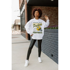 Green Bay Packers Gameday Couture Women's Home Turf Oversized Premium Fleece Pullover Sweatshirt Ash - NFL
