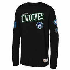 Mitchell & Ness - Minnesota Timberwolves Youth Hardwood Classics Training Camp Long Sleeve T-Shirt - Black