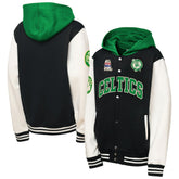 Mitchell & Ness - Boston Celtics Youth Hardwood Classics Courtside Fleece Full-Snap Hoodie Jacket - Black