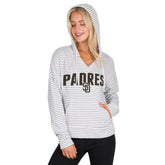San Diego Padres Concepts Sport Women's Liftoff Striped V-Neck Hoodie Near Me