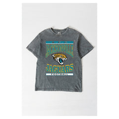 Jacksonville Jaguars Gameday Couture Women's Oversized Classic Grind Washed T-Shirt Gray - NFL