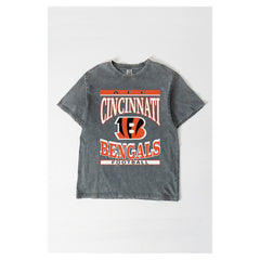 Cincinnati Bengals Gameday Couture Women's Oversized Classic Grind Washed T-Shirt Gray - NFL