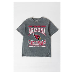 Arizona Cardinals Gameday Couture Women's Oversized Classic Grind Washed T-Shirt Gray - NFL