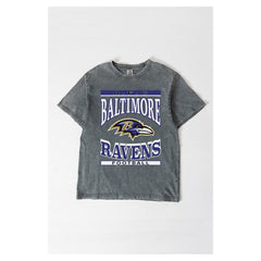 Baltimore Ravens Gameday Couture Women's Oversized Classic Grind Washed T-Shirt Gray - NFL
