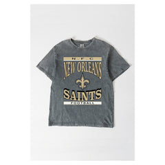 New Orleans Saints Gameday Couture Women's Oversized Classic Grind Washed T-Shirt Gray - NFL