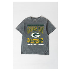 Green Bay Packers Gameday Couture Women's Oversized Classic Grind Washed T-Shirt Gray - NFL