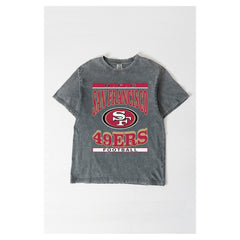 San Francisco 49ers Gameday Couture Women's Oversized Classic Grind Washed T-Shirt Gray - NFL