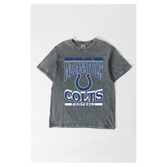 Indianapolis Colts Gameday Couture Women's Oversized Classic Grind Washed T-Shirt Gray - NFL