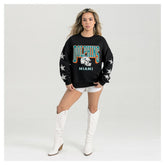Miami Dolphins Gameday Couture Women's Pure Victory Rhinestud Star-Sleeve Pullover Sweatshirt Black - NFL