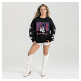 Buffalo Bills Gameday Couture Women's Pure Victory Rhinestud Star-Sleeve Pullover Sweatshirt Black - NFL