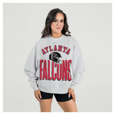 Atlanta Falcons Gameday Couture Women's Fierce Focus Premium Oversized Fleece Pullover Sweatshirt Ash - NFL