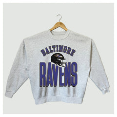 Baltimore Ravens Gameday Couture Women's Fierce Focus Premium Oversized Fleece Pullover Sweatshirt Ash - NFL