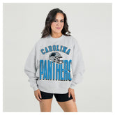 Carolina Panthers Gameday Couture Women's Fierce Focus Premium Oversized Fleece Pullover Sweatshirt Ash - NFL