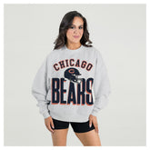 Chicago Bears Gameday Couture Women's Fierce Focus Premium Oversized Fleece Pullover Sweatshirt Ash - NFL