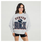 Denver Broncos Gameday Couture Women's Fierce Focus Premium Oversized Fleece Pullover Sweatshirt Ash - NFL