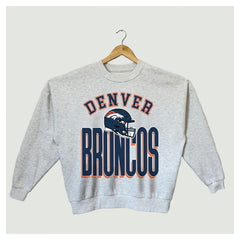 Denver Broncos Gameday Couture Women's Fierce Focus Premium Oversized Fleece Pullover Sweatshirt Ash - NFL