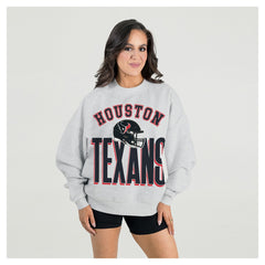 Houston Texans Gameday Couture Women's Fierce Focus Premium Oversized Fleece Pullover Sweatshirt Ash - NFL