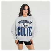 Indianapolis Colts Gameday Couture Women's Fierce Focus Premium Oversized Fleece Pullover Sweatshirt Ash - NFL