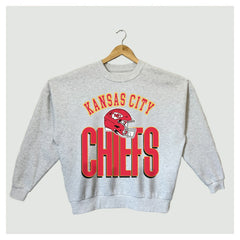 Kansas City Chiefs Gameday Couture Women's Fierce Focus Premium Oversized Fleece Pullover Sweatshirt Ash - NFL