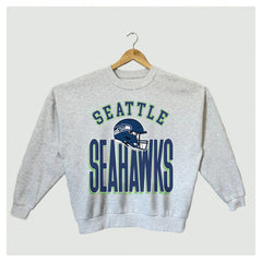 Seattle Seahawks Gameday Couture Women's Fierce Focus Premium Oversized Fleece Pullover Sweatshirt Ash - NFL