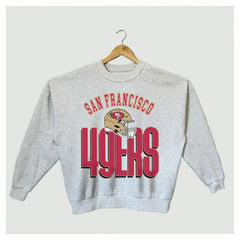 San Francisco 49ers Gameday Couture Women's Fierce Focus Premium Oversized Fleece Pullover Sweatshirt Ash - NFL