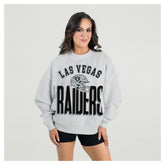 Las Vegas Raiders Gameday Couture Women's Fierce Focus Premium Oversized Fleece Pullover Sweatshirt Ash - NFL