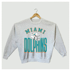Miami Dolphins Gameday Couture Women's Fierce Focus Premium Oversized Fleece Pullover Sweatshirt Ash - NFL