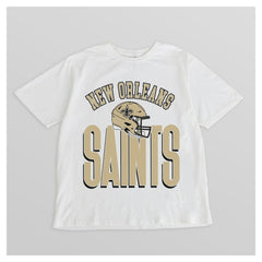 New Orleans Saints Gameday Couture Women's Oversized Classic Fierce Focus T-Shirt White - NFL