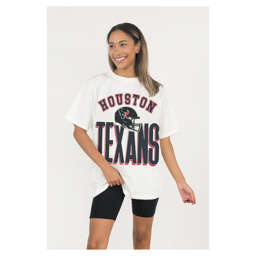 Houston Texans Gameday Couture Women's Oversized Classic Fierce Focus T-Shirt White - NFL