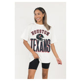 Houston Texans Gameday Couture Women's Oversized Classic Fierce Focus T-Shirt White - NFL