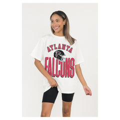 Atlanta Falcons Gameday Couture Women's Oversized Classic Fierce Focus T-Shirt White - NFL