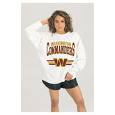 Washington Commanders Gameday Couture Women's Swift Strike Premium Oversized Fleece Pullover Sweatshirt White - NFL