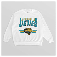 Jacksonville Jaguars Gameday Couture Women's Swift Strike Premium Oversized Fleece Pullover Sweatshirt White - NFL