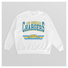 Los Angeles Chargers Gameday Couture Women's Swift Strike Premium Oversized Fleece Pullover Sweatshirt White - NFL
