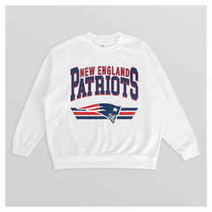 New England Patriots Gameday Couture Women's Swift Strike Premium Oversized Fleece Pullover Sweatshirt White - NFL