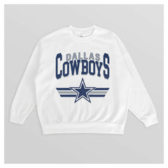 Dallas Cowboys Gameday Couture Women's Swift Strike Premium Oversized Fleece Pullover Sweatshirt White - NFL