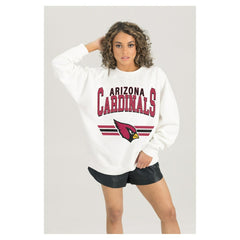 Arizona Cardinals Gameday Couture Women's Swift Strike Premium Oversized Fleece Pullover Sweatshirt White - NFL