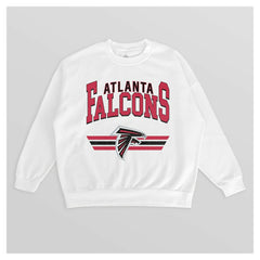 Atlanta Falcons Gameday Couture Women's Swift Strike Premium Oversized Fleece Pullover Sweatshirt White - NFL