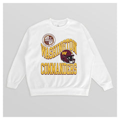 Washington Commanders Gameday Couture Women's Oversized Hard Earned Premium Fleece Pullover Sweatshirt White - NFL
